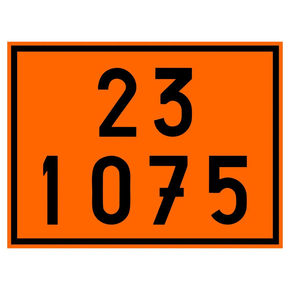 Placa Número ONU 23 1075